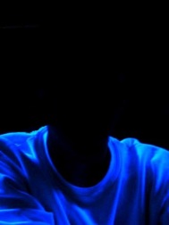 Man in blacklight